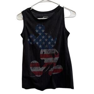 Disney Women XS Mickey Mouse American Flag Tank Top Flag Casual Summer